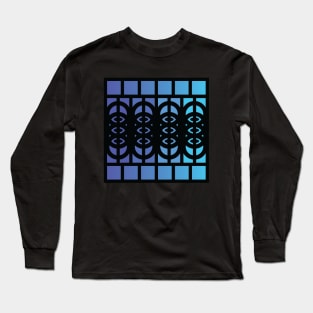 “Dimensional Cloning” - V.3 Blue - (Geometric Art) (Dimensions) - Doc Labs Long Sleeve T-Shirt
